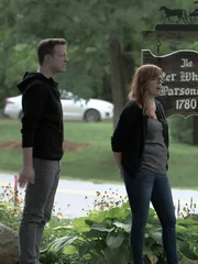 Paranormal Investigators Amy Bruni and Adam Berry, at Peter Whitney Parsonage, Northborough, MA, arrive at location.
