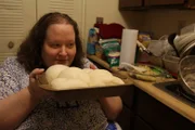Tamy prepares a homemade meal.