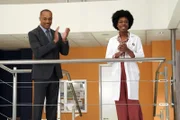L-R: Leon Vance (Rocky Carroll), Kasie Hines (Diona Reasonover)