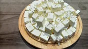 Fresh cheese in a restaurant during breakfast in Dubai UAE.