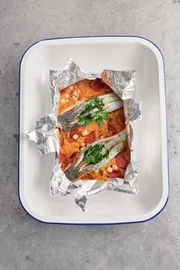 Gebackener Lachs.