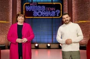Treten bei "Wer weiß denn sowas?" als KandidatInnen gegeneinander an: Die Fernseh- und Radiomoderatorin Christine Westermann (l.) und der Schauspieler Edin Hasanovic (r.).