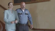 Linda Hazzard (Mercedes Manning) is arrested by policeman (Anthony Pennello).