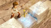 Arthur ist entsetzt. Excalibur zerstört die Burgmauer.