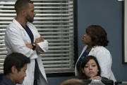 Hinter, L-R: Jackson (Jesse Williams) und Miranda (Chandra Wilson)
