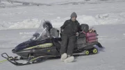 Brad Kelly enjoying the view from the safety of his snowmachine.