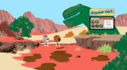 Mouk und Chavapa besuchen ihren Freund Tuscon in Utah. Dessen Mutter Sedona macht dort Abgüsse von Dinosaurier-Fußabdrücken.