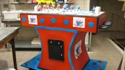 Finished hockey table cake in bakery.