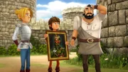 Tristan, Arthur und Milon sind ratlos. Das Bild von König Uther gibt nur Ärger.