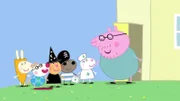 Peppa und Schorsch haben einige zu ihrer Kostümparty eingeladen. Mit dabei sind Luisa Löffel, Pedro Pony, Molli Mieze, Klausi Kleff und Luzi Locke (v.l.n.r.), die sich tolle Verkleidungen haben einfallen lassen!