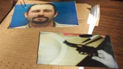 Das Bild des Verdächtigen und das Bild der Waffe