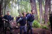 Pictured left to right:  Daniel Dae Kim as Chin Ho Kelly, Scott Caan as Danny "Danno" Williams, and Alex O'Loughlin as Steve McGarrett.