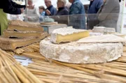 Marktverkauf von Brie de Meaux in verschiedenen Reifungsstadien