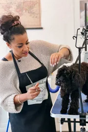 Fabienne Louves baut sich ein zweites Standbein als Hundecoiffeuse auf.