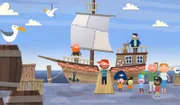 Um ihren Traum, als Seeräuber zur See zu fahren, wahr werden zu lassen, verkleiden sich die Kinder mit Bärten und Hüten. Zusammen mit den erwachsenen Piraten trotzen sie der wilden See und dem Sturm, um am Ende auch ohne Bärte richtige Piraten zu sein.