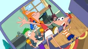 L-R: Ferb, Candace, Phineas
