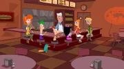 "Disneys Phineas und Ferb", "Alles Gute, Mom! / Die Reise zum Mittelpunkt von Candace." Candace will ihrer Mutter zum Geburtstag das tollste Geschenk machen, das sie sich vorstellen kann. Leider sind ihr Phineas und Ferb immer einen Schritt voraus. Als auch noch Dr. Doofenschmirtz ihre Pläne durchkreuzt, hat Candace die Nase endgültig voll.