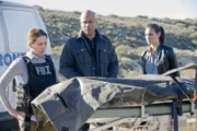 FBI Agent Allison Conway (Christina Cox), Special Agent Sam Hanna (LL COOL J), Special Agent Kensi Blye (Daniela Ruah)
