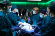 Dr. Shaun Murphy (Freddie Highmore, 2.v.l.)