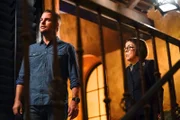 Chris O'Donnell (Special Agent G. Callen) and Linda Hunt (Henrietta "Hetty" Lange).