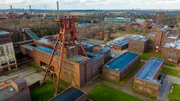 Der Industriekomplex der Zeche Zollverein ist ein großes ehemaliges Industriegelände in der Stadt Essen, Nordrhein-Westfalen, Deutschland.