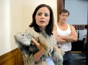 rbb Fernsehen TIERÄRZTIN DR. MERTENS I. STAFFEL, FOLGE 8, "Nashornhochzeit", am Sonntag um 22:50 Uhr. Susanne Mertens (Elisabeth Lanz) entdeckt im Treppenhaus von Christoph Lentz' (Sven Martinek) Wohnung einen Leguan.