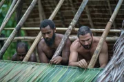 Vanuatu - Hazen (R) helping the Salkon Tribe build a cyclone proof house.