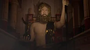 Die Statue des Zeus, eines der sieben Weltwunder der Antike, ist zerstört. Die Rekonstruktion zeigt, wie sie ausgesehen haben könnte.