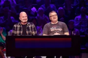 Rateteam-Kapitän Elton (r.) mit Schauspieler Florian Martens (l.).