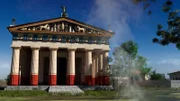 Der griechische Bildhauer Phidias errichtet die kolossale Statue im Zeustempel. Er gilt als architektonisches Meisterwerk.