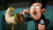 Gargamel erfindet das Horn des &Uuml;berflusses und hofft, damit endlich alle Schl&uuml;mpfe zu fangen.