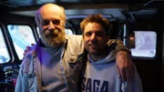 Saga Captain Jake Anderson and Relief Captain Ole Helgevold are in the wheelhouse.