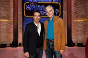 Als Kandidaten zu Gast bei "Wer weiß denn sowas?": Der Schauspieler Erol Sander (l.) und der Schauspieler Walter Sittler (r.).