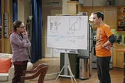 Sheldon (Jim Parsons, r.) und Leonard (Johnny Galecki, l.) stehen vor einer schwierigen Aufgabe, denn sie wollen mathematisch herausfinden, ob man eine Kuh umschubsen kann ...