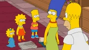 (v.l.n.r.) Maggie; Lisa; Bart; Marge; Homer