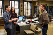 (v.l.n.r.) Jake Peralta (Andy Samberg); Amy Santiago (Melissa Fumero); Melvin Stermley (David Fumero)