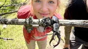 Nina und Hirschkäfermännchen “Hannibal”.
