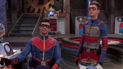 L-R: Captain Man / Ray Manchester (Cooper Barnes), Henry Hart (Jace Norman)