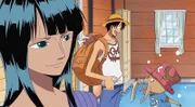 Frankys Familie bittet Ruffy und seine Bande,  ihn mitzunehmen, da er in Water Seven sonst nicht mehr sicher wäre.. One Piece, Staffel 7