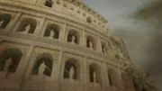 Grafik, die einen Teil des Kolosseums zeigt, der während eines Erdbebens einstürzte, das wahrscheinlich im 5. (Blink Films)