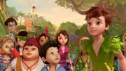 Peter Pan und die Verlorenen Kinder haben Angst.