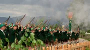 Die Antlaß-Schützen beim Salutschießen an Fronleichnam.