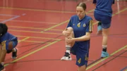 Rosa beim Aufwärmtraining