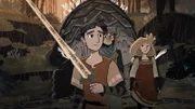 Bewaffnet mit dem Schicksalsschwert zieht Hugo (l.) in den Kampf gegen Loki.