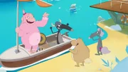 Die beiden unerschrockenen Wikinger wollen zur Nebelinsel segeln.