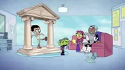 v.li.: Robin, Beast Boy, Starfire, Cyborg, Raven