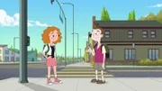 L-R: Melissa Chase (voiced by Sabrina Carpenter), Milo Murphy (voiced by "Weird Al" Yankovic)