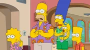 (v.l.n.r.) Lisa; Homer; Marge; Maggie; Bart