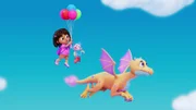 v.li.: Dora, Boots, Dulce the Dragon