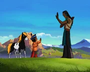 Yakari und sein Freund Großer Bogen
